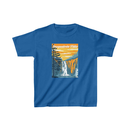 PNW Snoqualmie Falls Kids T-Shirt - Kids Heavy Cotton™ Tee - Bigfoot Bigheart Studio