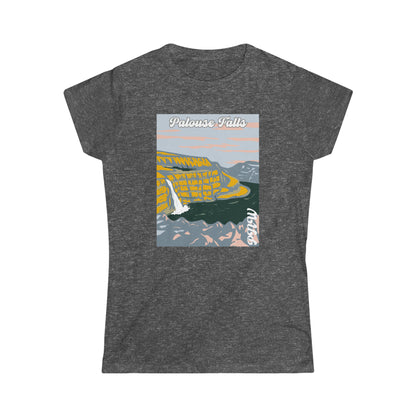 PNW Palouse Falls - Women's Softstyle Tee - Bigfoot Bigheart Studio