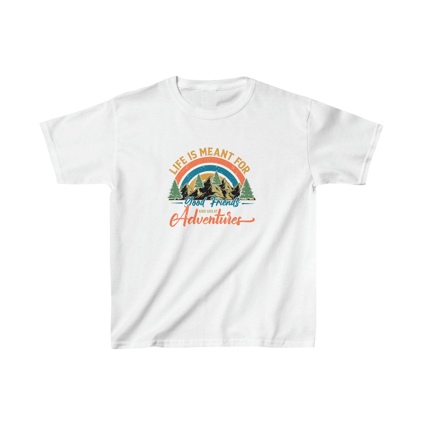 Good Friends and Great Adventures Youth T-Shirt - Kids Heavy Cotton™ Tee - Bigfoot Bigheart Studio