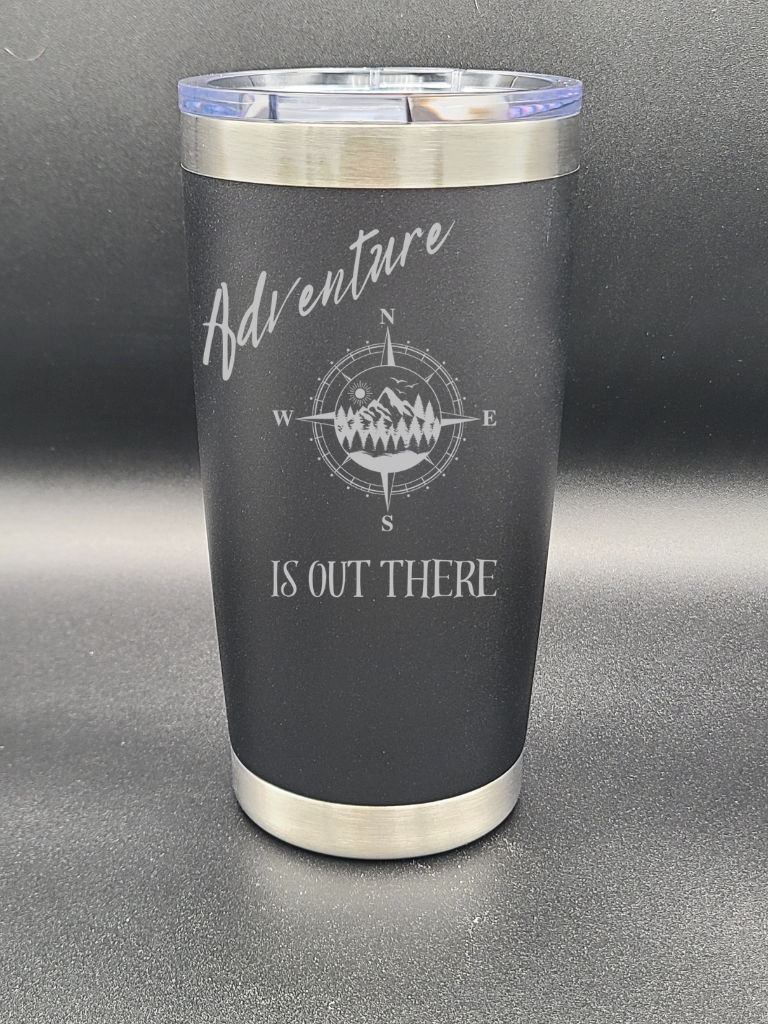 Adventure is out there - 20 Oz Coffee Cup - Water Tumbler - Bigfoot Bigheart Studio