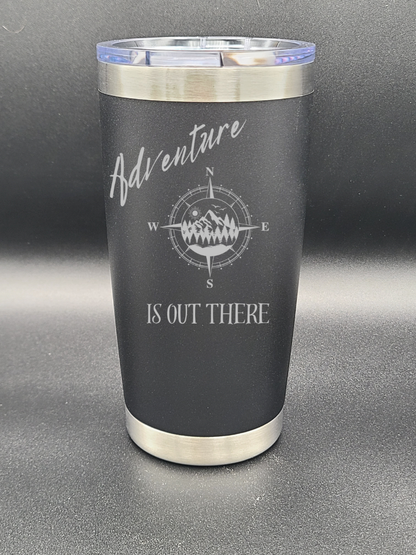 Adventure is out there - 20 Oz Coffee Cup - Water Tumbler - Bigfoot Bigheart Studio