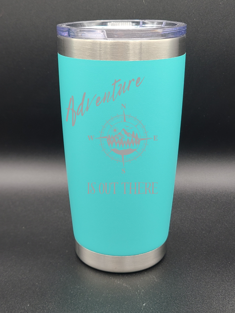 Adventure is out there - 20 Oz Coffee Cup - Water Tumbler - Bigfoot Bigheart Studio