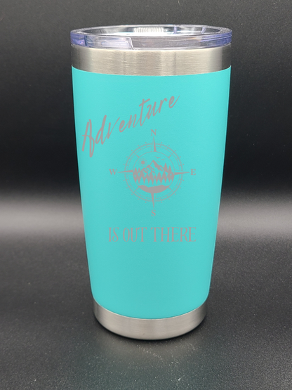 Adventure is out there - 20 Oz Coffee Cup - Water Tumbler - Bigfoot Bigheart Studio