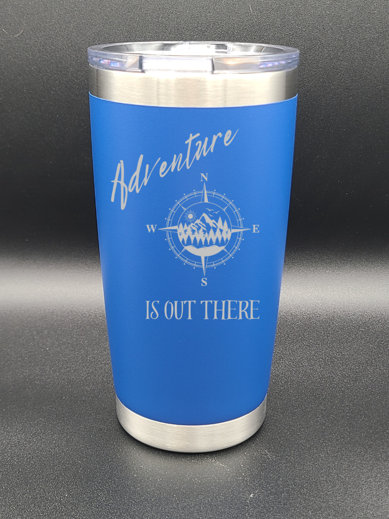 Adventure is out there - 20 Oz Coffee Cup - Water Tumbler - Bigfoot Bigheart Studio