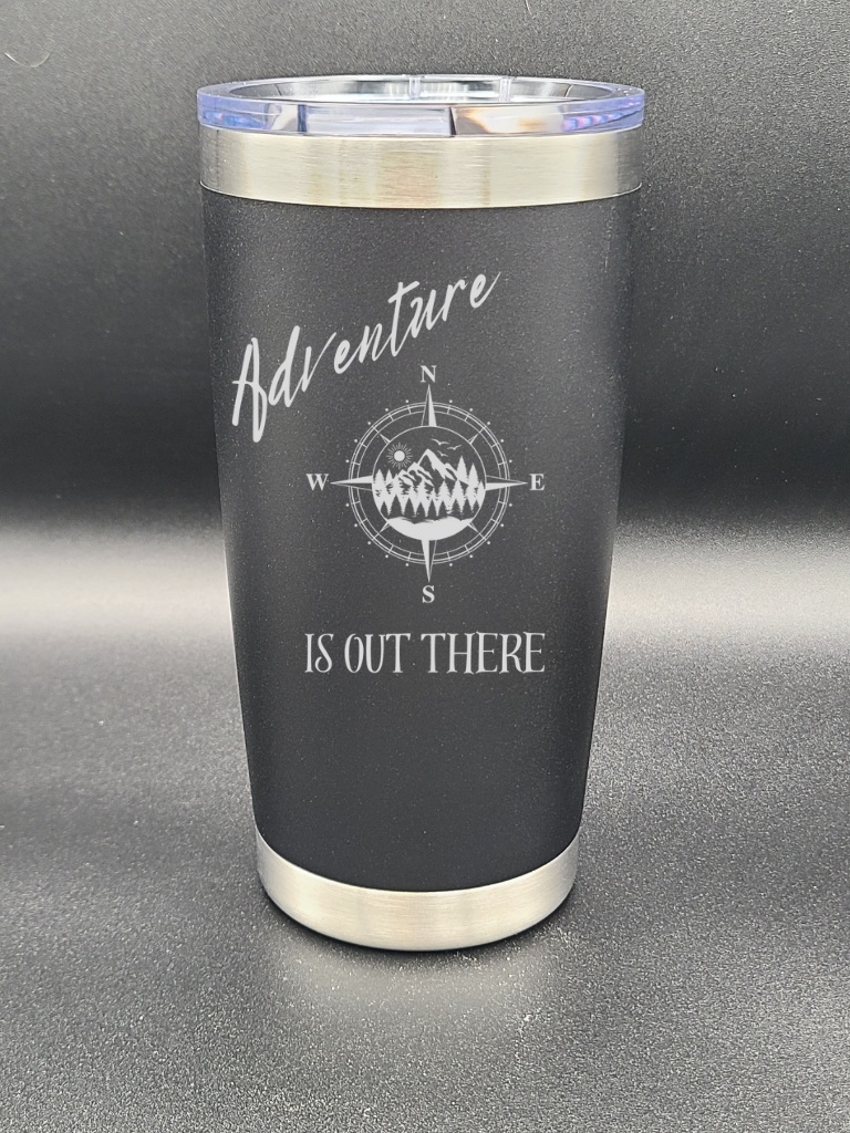 Adventure is out there - 20 Oz Coffee Cup - Water Tumbler - Bigfoot Bigheart Studio