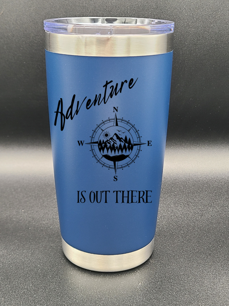 Adventure is out there - 20 Oz Coffee Cup - Water Tumbler - Bigfoot Bigheart Studio