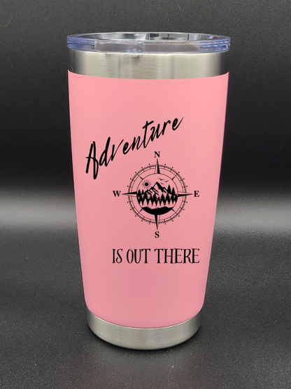 Adventure is out there - 20 Oz Coffee Cup - Water Tumbler - Bigfoot Bigheart Studio