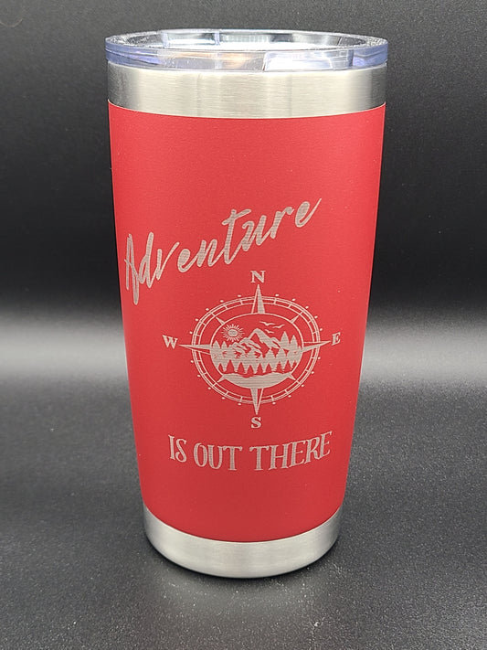 Adventure is out there - 20 Oz Coffee Cup - Water Tumbler - Bigfoot Bigheart Studio