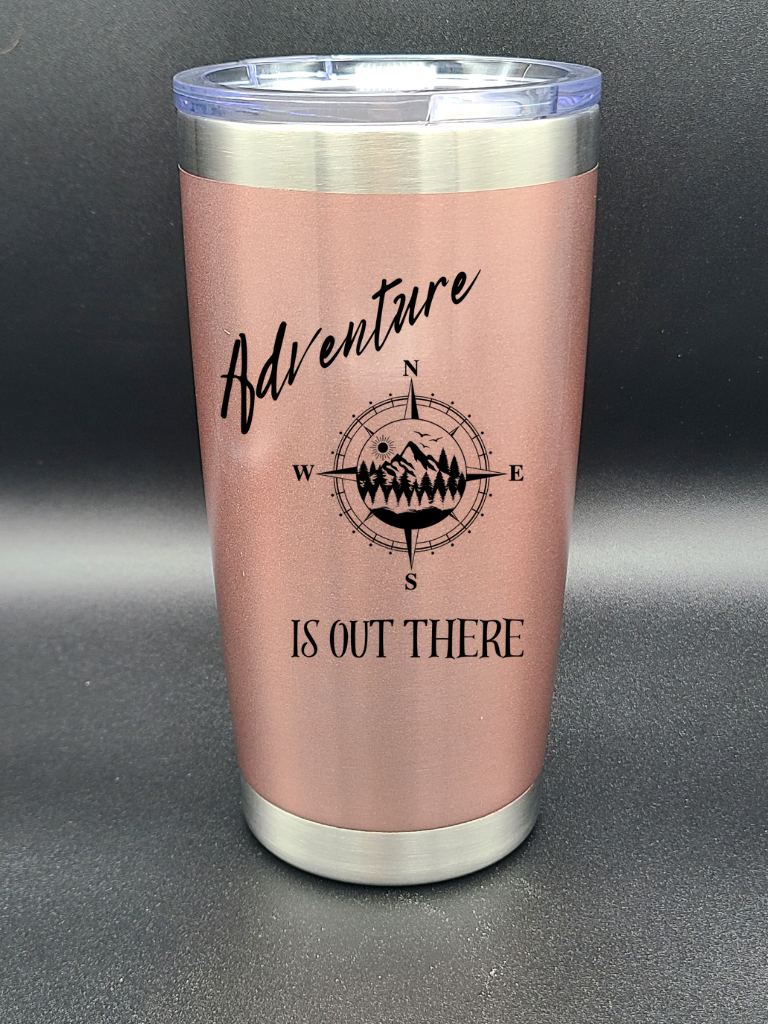 Adventure is out there - 20 Oz Coffee Cup - Water Tumbler - Bigfoot Bigheart Studio