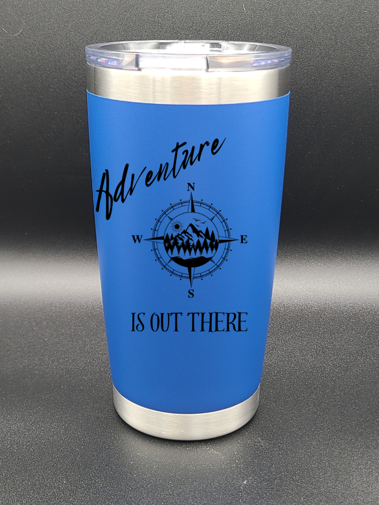 Adventure is out there - 20 Oz Coffee Cup - Water Tumbler - Bigfoot Bigheart Studio