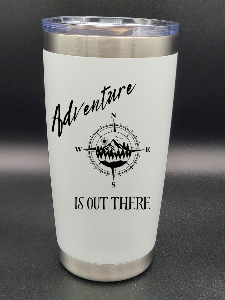 Adventure is out there - 20 Oz Coffee Cup - Water Tumbler - Bigfoot Bigheart Studio