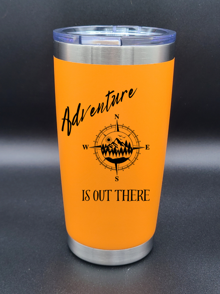 Adventure is out there - 20 Oz Coffee Cup - Water Tumbler - Bigfoot Bigheart Studio