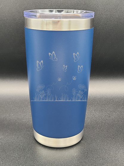 Butterflies and Bees - Customizable - 20 Oz Coffee Cup - Water Tumbler