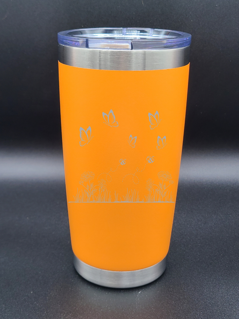 Butterflies and Bees - Customizable - 20 Oz Coffee Cup - Water Tumbler