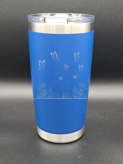 Butterflies and Bees - Customizable - 20 Oz Coffee Cup - Water Tumbler