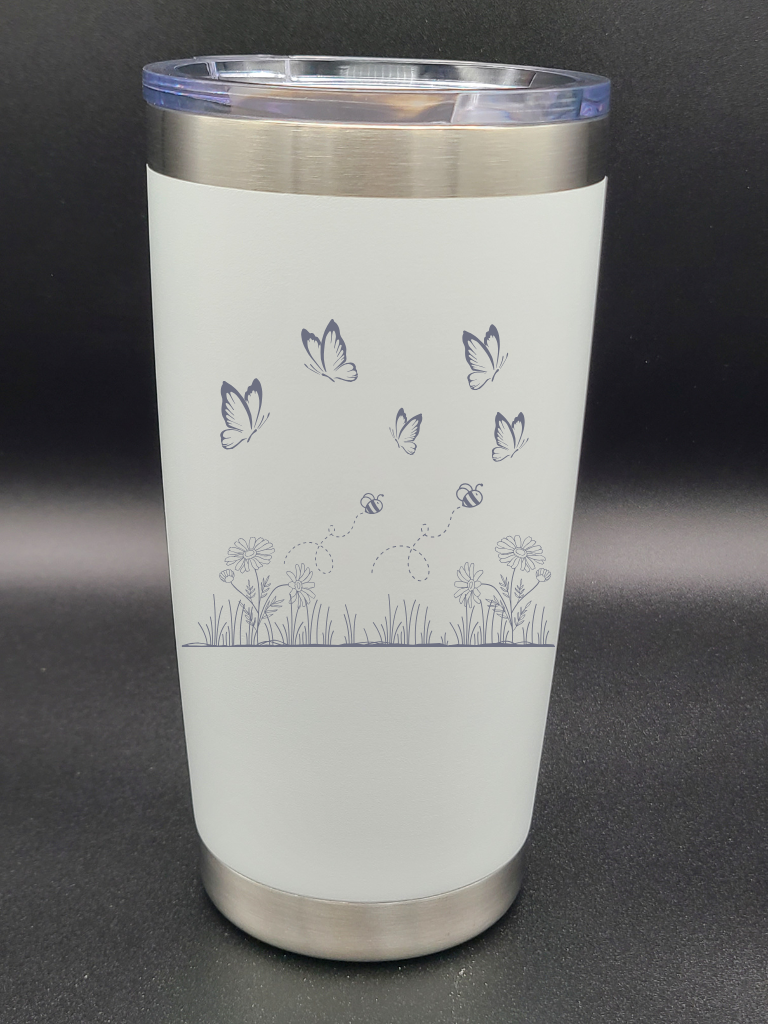 Butterflies and Bees - Customizable - 20 Oz Coffee Cup - Water Tumbler