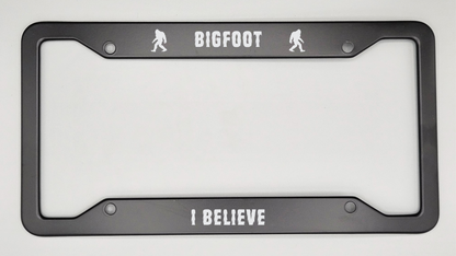 Bigfoot I Believe - Metal License Plate Frame