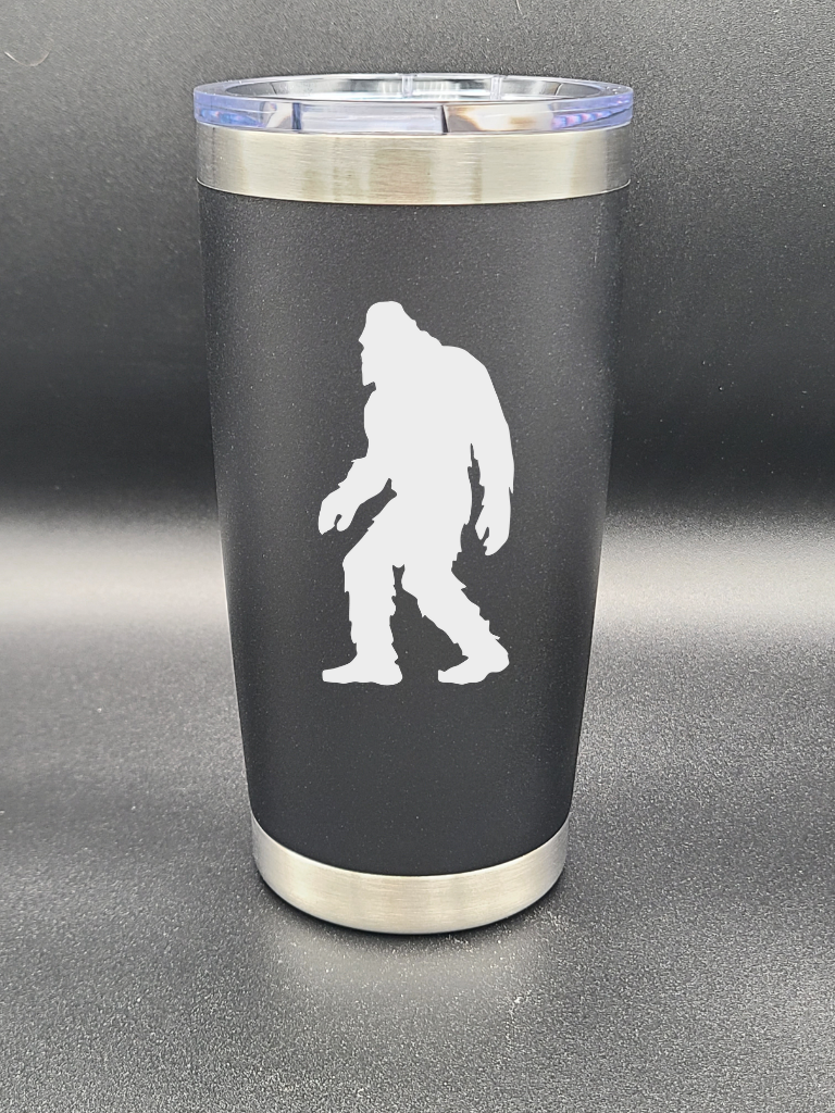Bigfoot Walking - 20 Oz Coffee Cup - Water Tumbler - Bigfoot Bigheart Studio