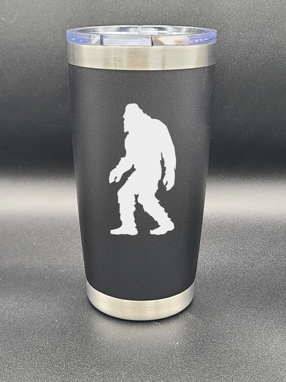 Bigfoot Walking - 20 Oz Coffee Cup - Water Tumbler - Bigfoot Bigheart Studio