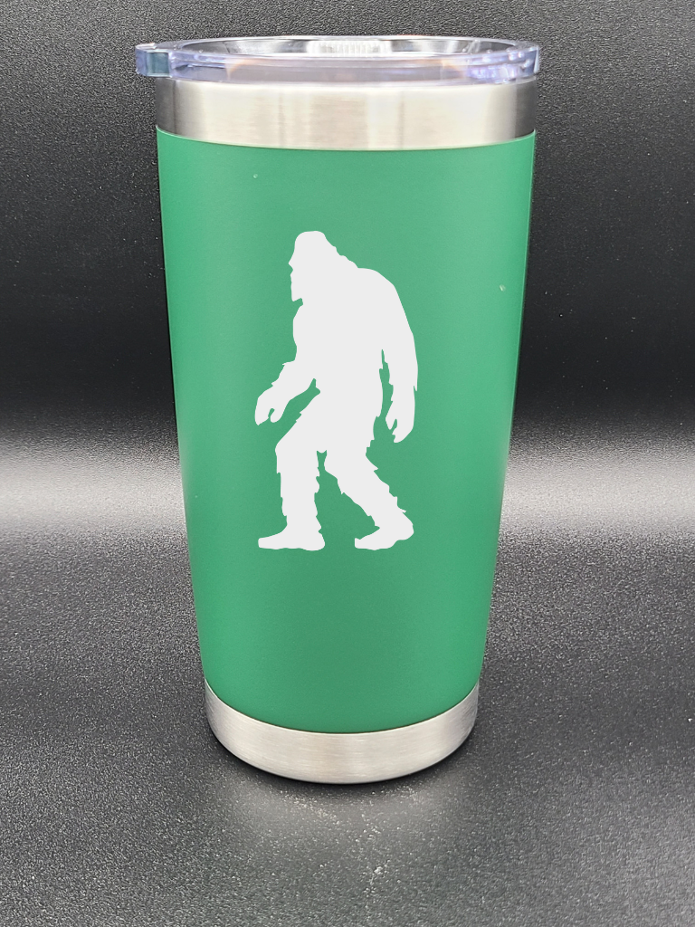 Bigfoot Walking - 20 Oz Coffee Cup - Water Tumbler - Bigfoot Bigheart Studio