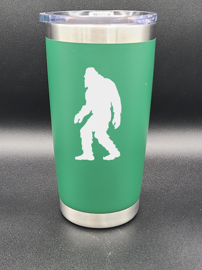 Bigfoot Walking - 20 Oz Coffee Cup - Water Tumbler - Bigfoot Bigheart Studio