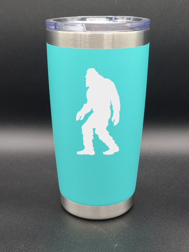 Bigfoot Walking - 20 Oz Coffee Cup - Water Tumbler - Bigfoot Bigheart Studio