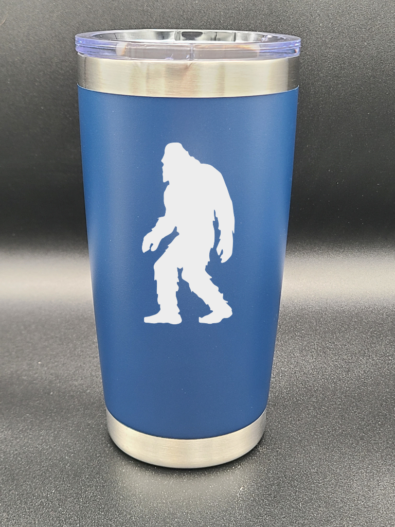 Bigfoot Walking - 20 Oz Coffee Cup - Water Tumbler - Bigfoot Bigheart Studio