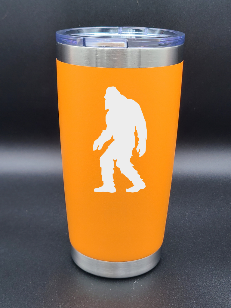 Bigfoot Walking - 20 Oz Coffee Cup - Water Tumbler - Bigfoot Bigheart Studio