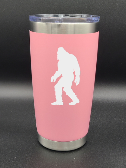 Bigfoot Walking - 20 Oz Coffee Cup - Water Tumbler - Bigfoot Bigheart Studio