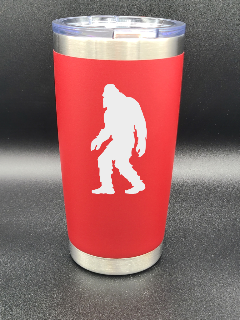 Bigfoot Walking - 20 Oz Coffee Cup - Water Tumbler - Bigfoot Bigheart Studio