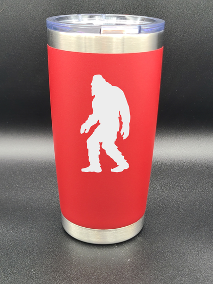 Bigfoot Walking - 20 Oz Coffee Cup - Water Tumbler - Bigfoot Bigheart Studio