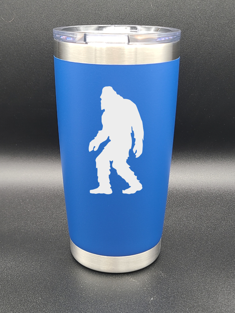 Bigfoot Walking - 20 Oz Coffee Cup - Water Tumbler - Bigfoot Bigheart Studio