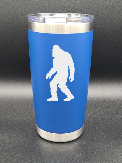 Bigfoot Walking - 20 Oz Coffee Cup - Water Tumbler - Bigfoot Bigheart Studio