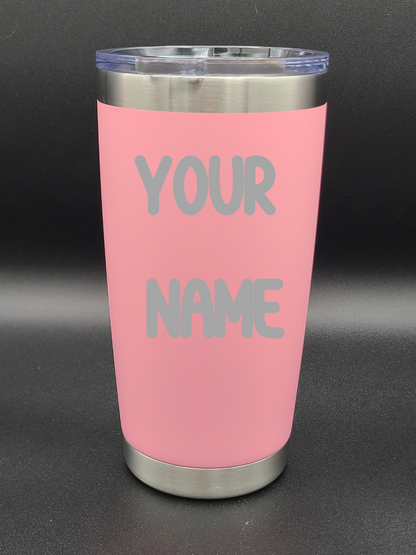 Customized Name Tumbler - Personalized 20 Oz Coffee Cup - Water Tumbler - Bigfoot Bigheart Studio