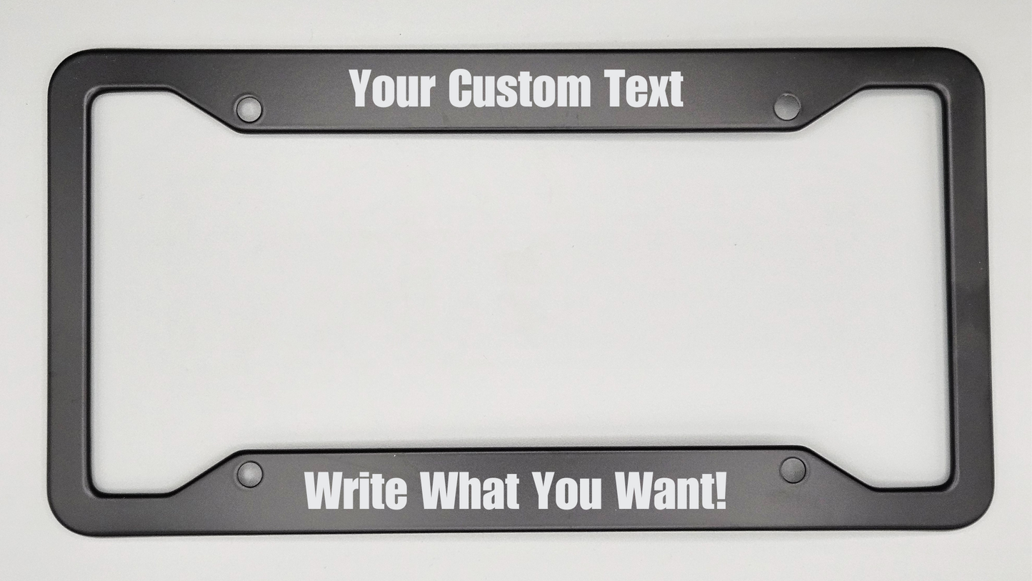 License Plate Frame - Metal - Custom Personalization