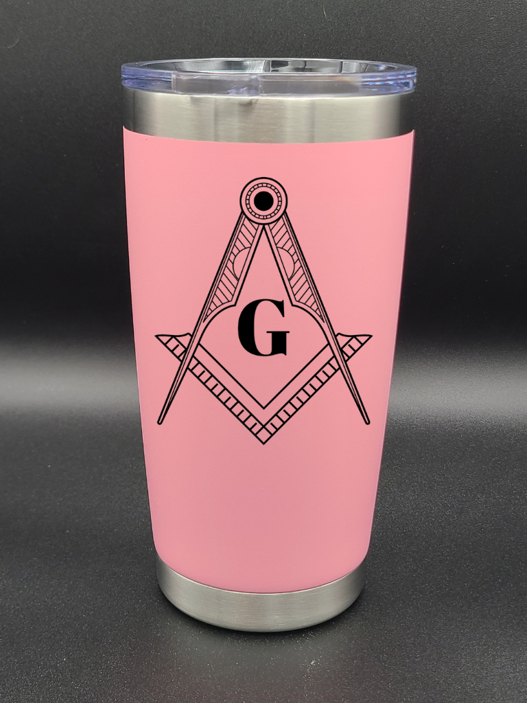 Freemason Square and Compass - 20 Oz Coffee Cup - Water Tumbler - Bigfoot Bigheart Studio