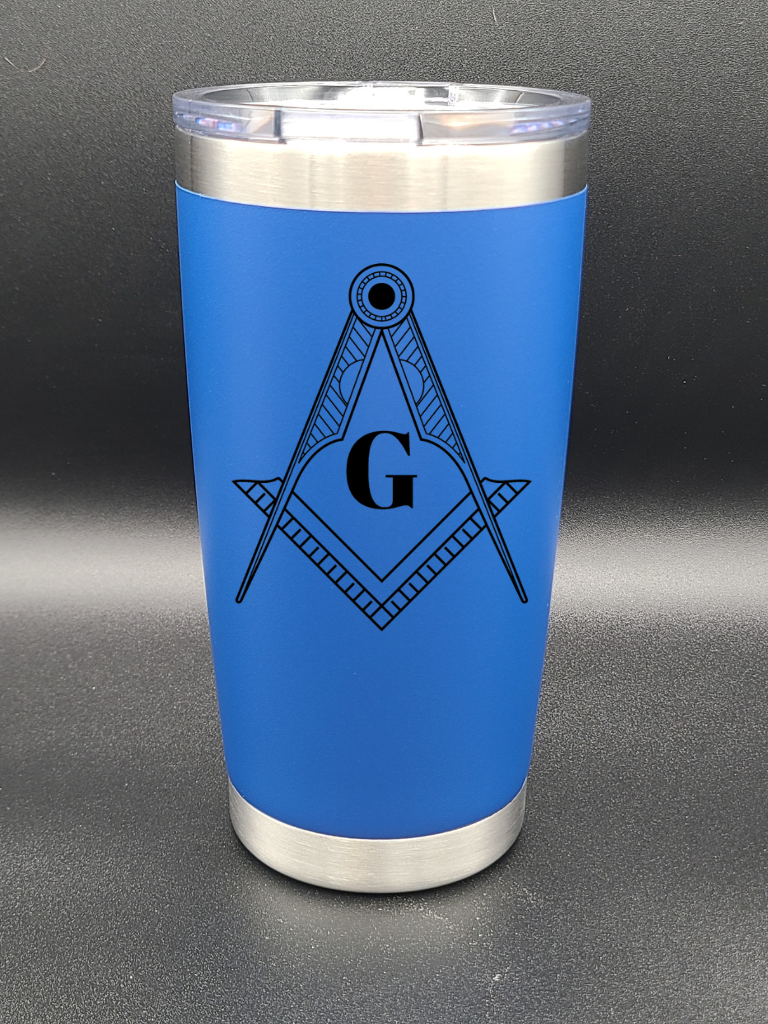 Freemason Square and Compass - 20 Oz Coffee Cup - Water Tumbler - Bigfoot Bigheart Studio