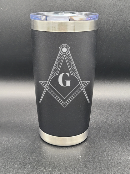 Freemason Square and Compass - 20 Oz Coffee Cup - Water Tumbler