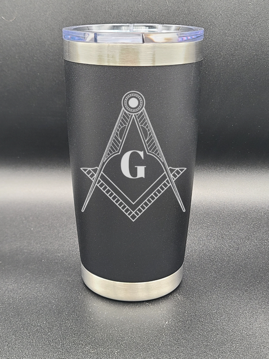 Freemason Square and Compass - 20 Oz Coffee Cup - Water Tumbler