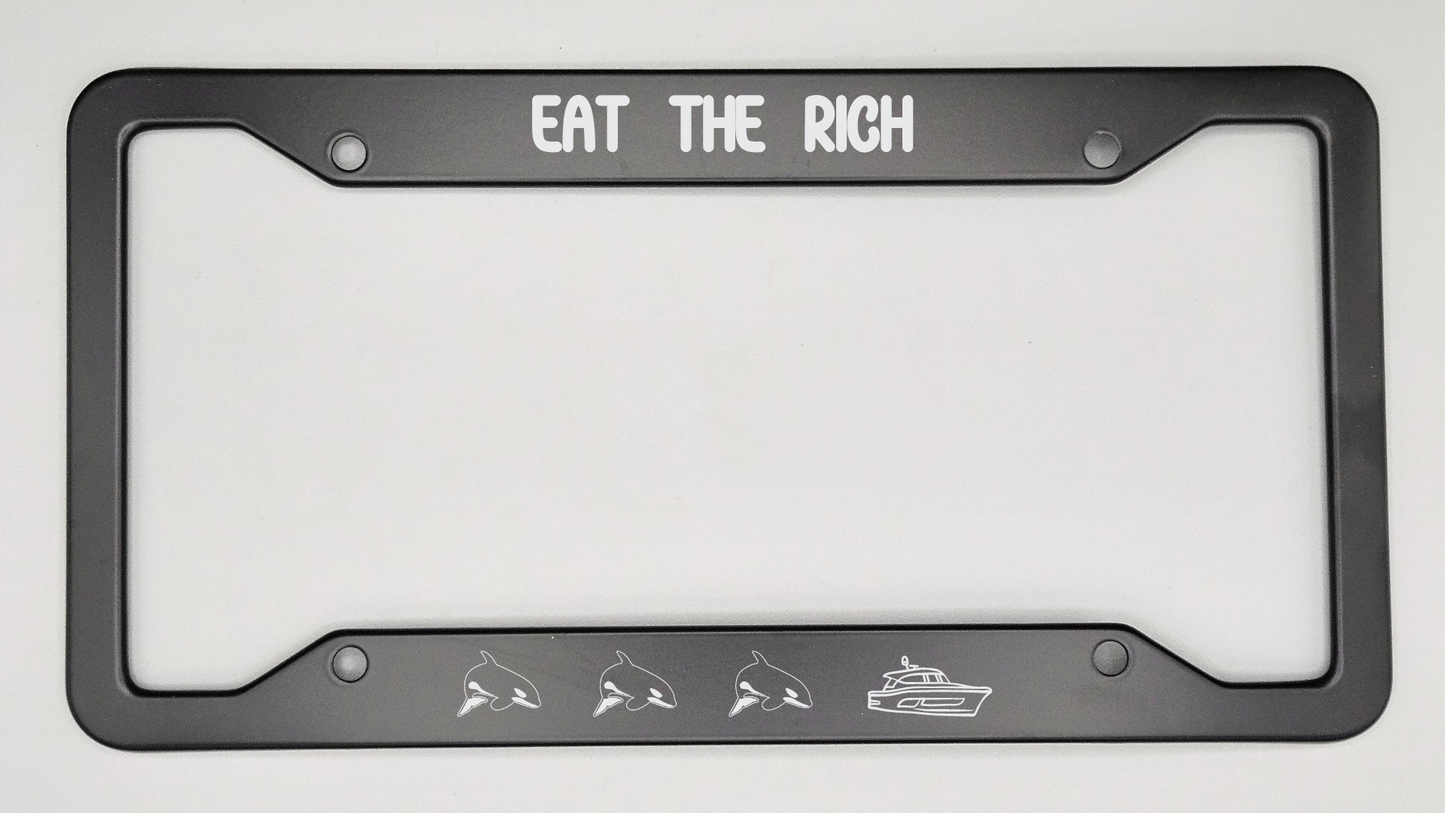 Hungry Orcas - Metal License Plate Frame