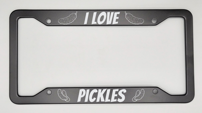 I Love Pickles - Metal License Plate Frame