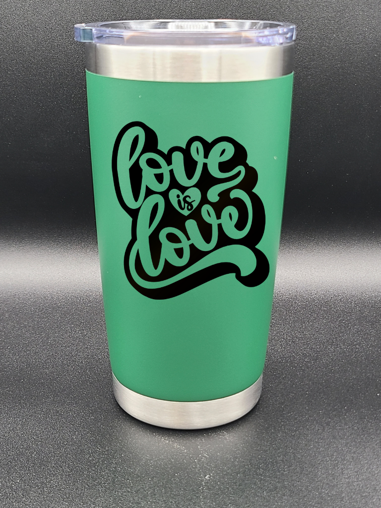 Love is Love - 20 Oz Coffee Cup - Water Tumbler - Bigfoot Bigheart Studio