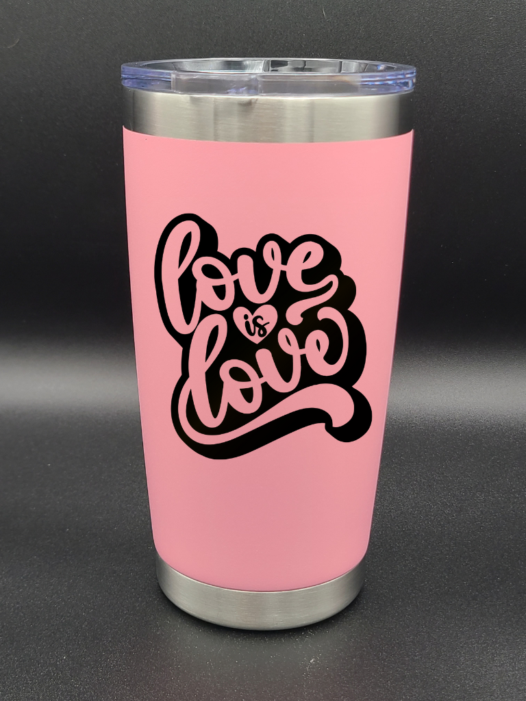 Love is Love - 20 Oz Coffee Cup - Water Tumbler - Bigfoot Bigheart Studio