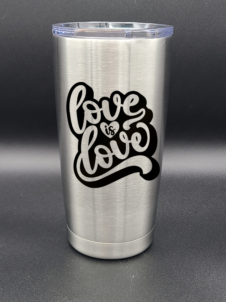 Love is Love - 20 Oz Coffee Cup - Water Tumbler - Bigfoot Bigheart Studio