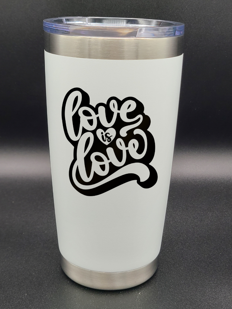 Love is Love - 20 Oz Coffee Cup - Water Tumbler - Bigfoot Bigheart Studio