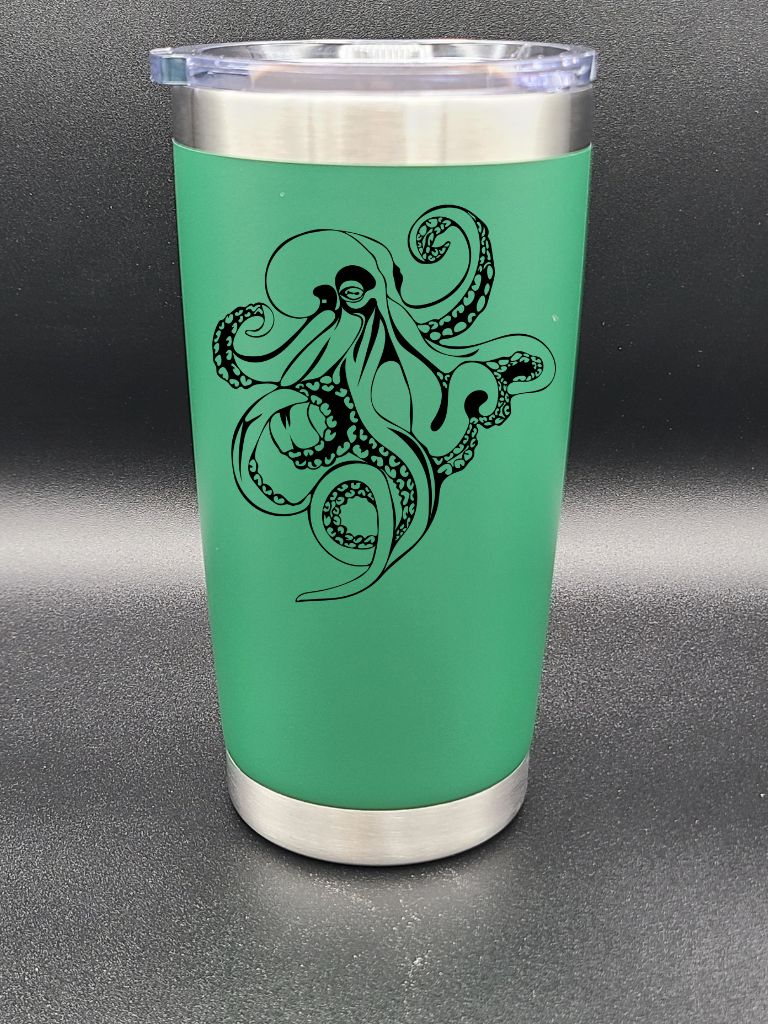 Octopus - 20 Oz Coffee Cup - Water Tumbler - Bigfoot Bigheart Studio