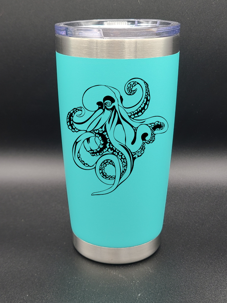 Octopus - 20 Oz Coffee Cup - Water Tumbler - Bigfoot Bigheart Studio