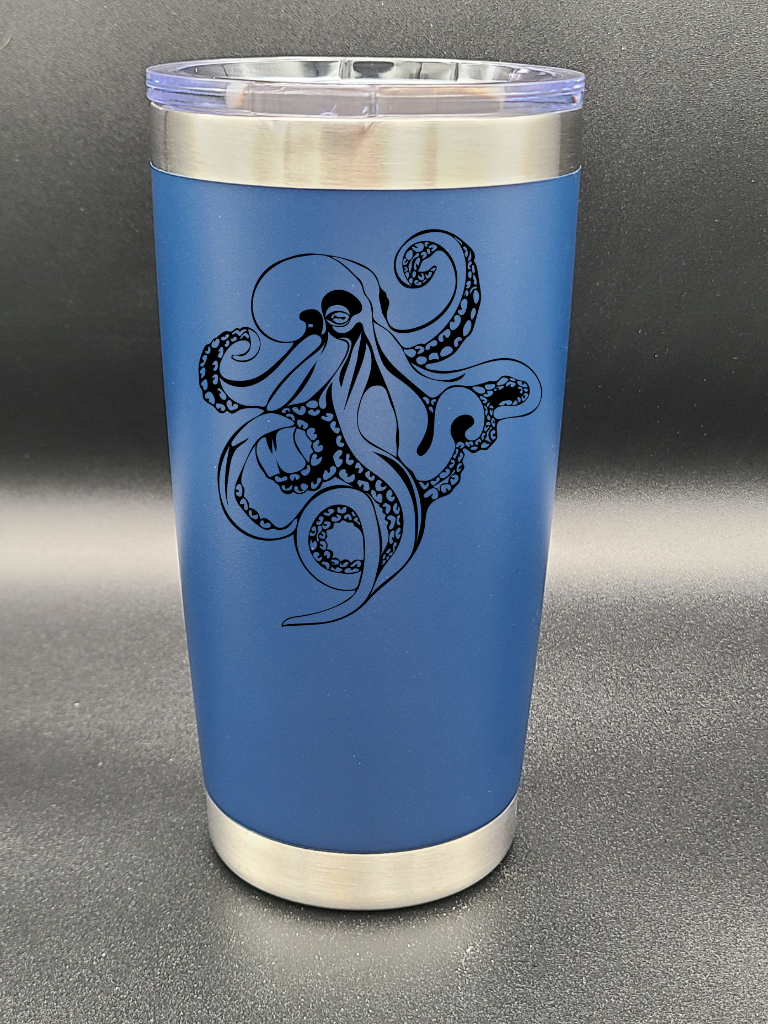 Octopus - 20 Oz Coffee Cup - Water Tumbler - Bigfoot Bigheart Studio