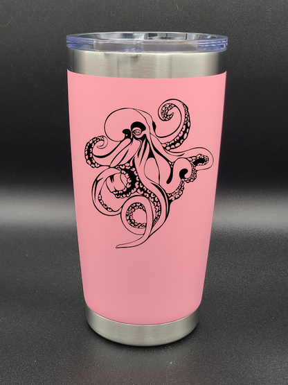 Octopus - 20 Oz Coffee Cup - Water Tumbler - Bigfoot Bigheart Studio