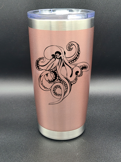 Octopus - 20 Oz Coffee Cup - Water Tumbler - Bigfoot Bigheart Studio